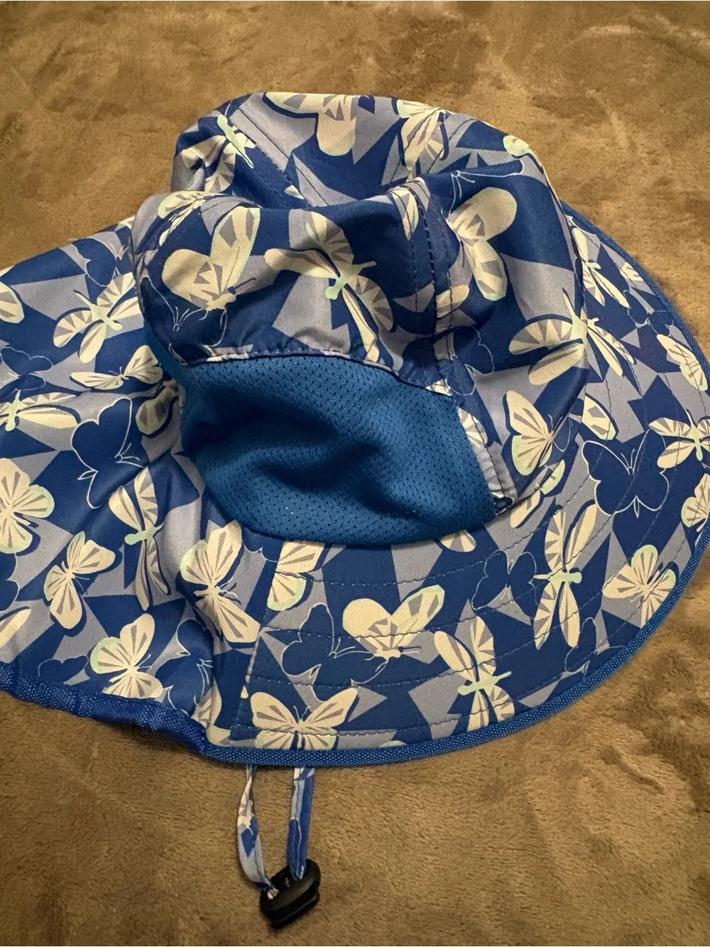 Kids Blue Floral Sun Hat with UPF 30+